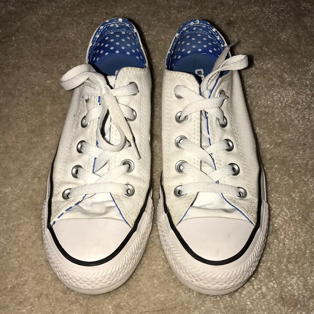 Converse white low-top sneakers